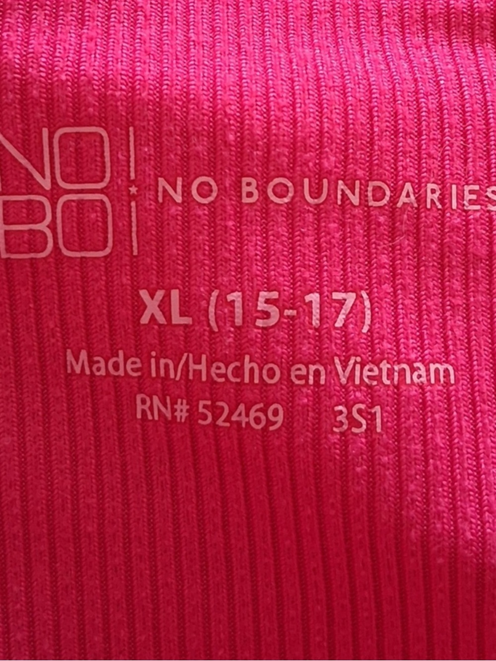 ❤️ 3/$15 Juniors XL Women's Spaghetti Strap Tank Top Hot Pink No Boundaries B4 - Picture 3 of 3